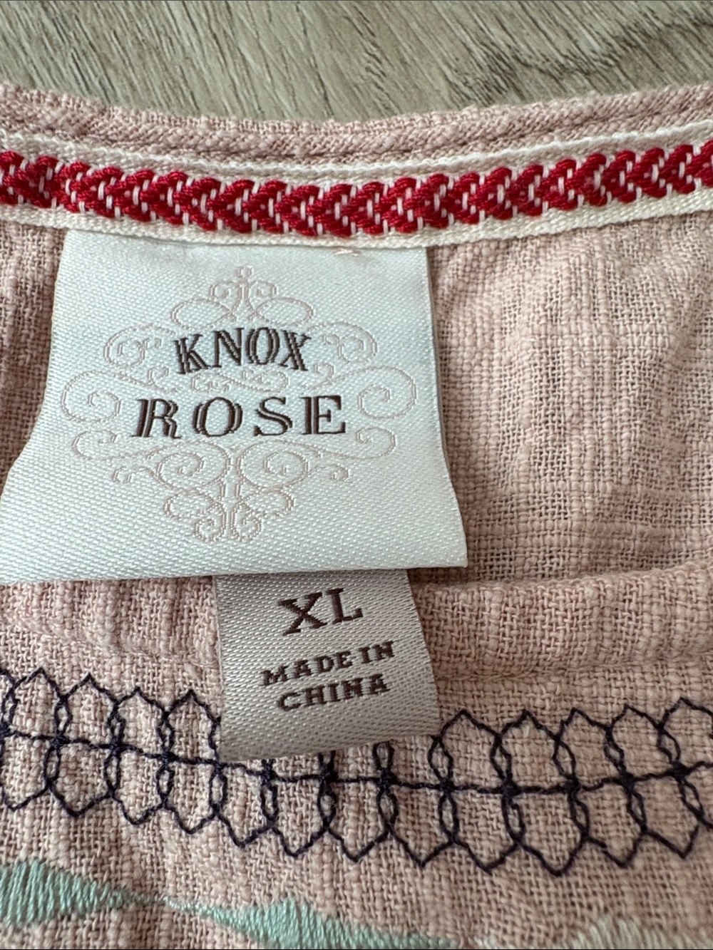 Knox Rose Embroidered Tiered Babydoll Dress Pink XL boho summer festival cotton - Picture 2 of 6